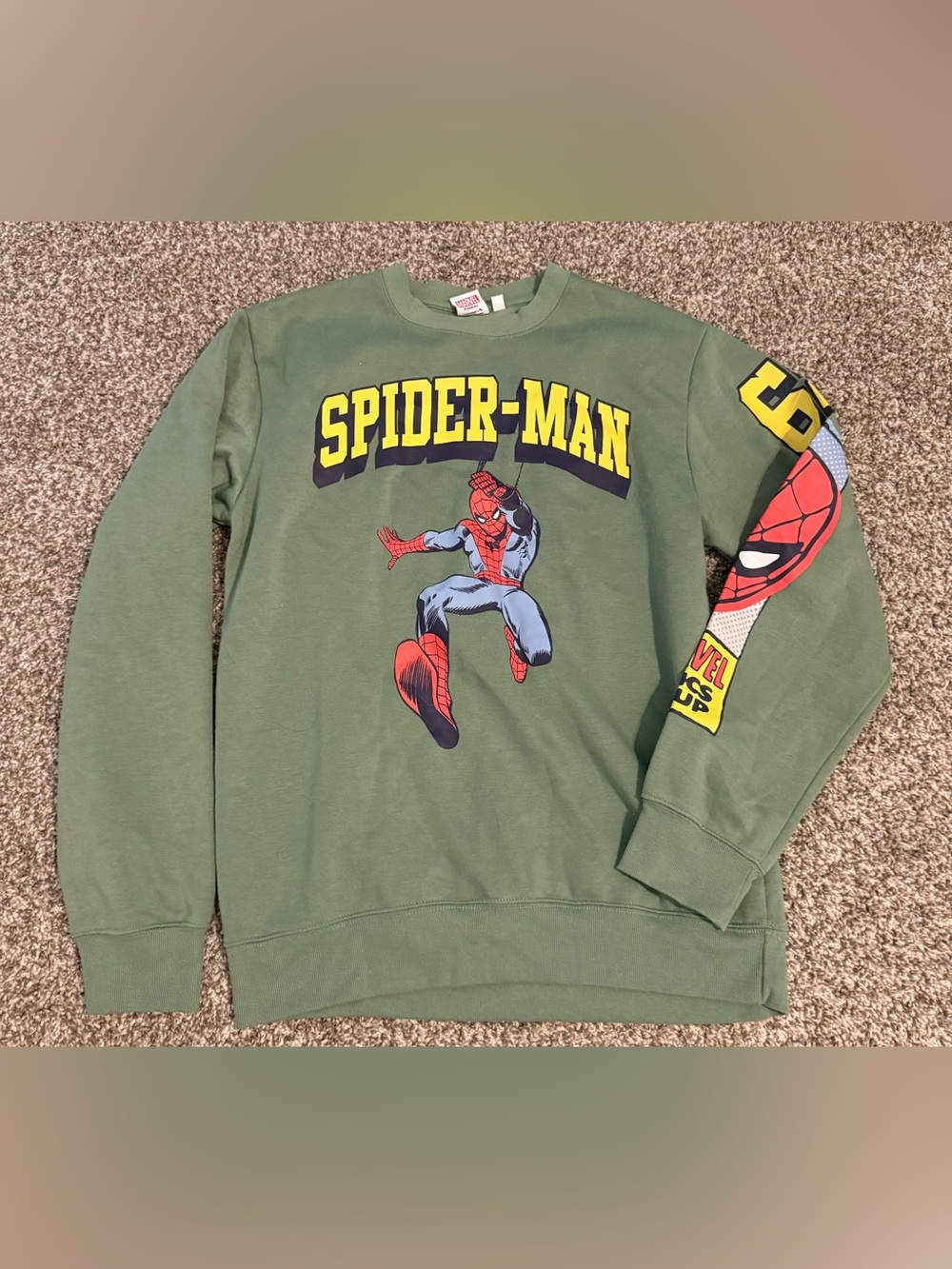 Women’s Marvel Spider-Man Sweatshirt ~ Green Size M